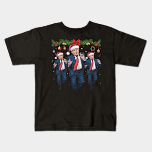 Trump Dance Santa Claus Christmas Xmas Pajamas Holiday Kids T-Shirt